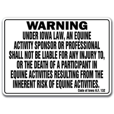 Signmission 14 in Height, 10 in Width, Plastic, 10" x 14", WS-Iowa Equine WS-Iowa Equine